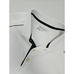 Nike Golf Tour Performance Mens Large White Dri-FIT Contrast Stitch Polo